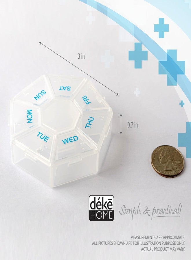 Deke Home - Medicine Pill Organizer with Braille Labeling (2 Pack), 14 Day Pill Boxes, Clear Lids, 2 Week Pill Organizer, Weekly Organizer for Medication Management, Compact, Easy Viewing - Image 2